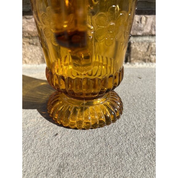 Vintage Early American Pattern Brown Glass Pitcher - Picture 9 of 10